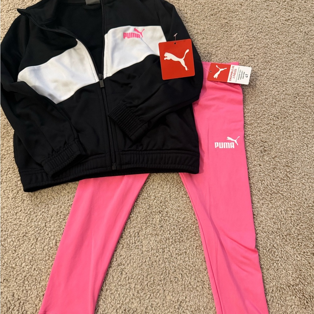 Puma Kids Matching tracksuit Set - Black and Pink